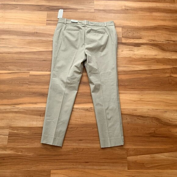 Crown & Ivy Petite Pants Cary Style Straight Ankle Stretch Khaki Size 12P NWT - Picture 2 of 9
